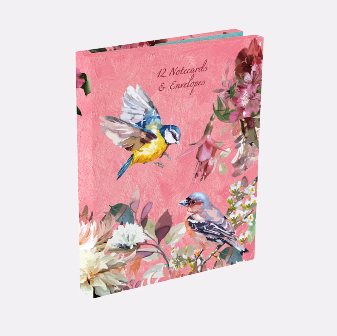 Kortpakke - 12 kort - Fugl og blomst