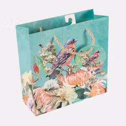 Medium  Gavepose - Fugl og blomster