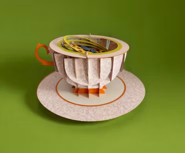 A Cup of Tea Pop Up Card - Solsikker