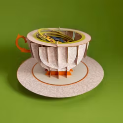 A Cup of Tea Pop Up Card - Solsikker