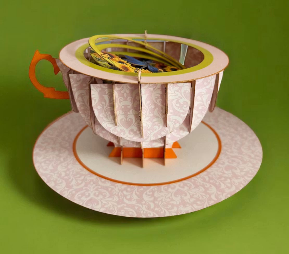 A Cup of Tea Pop Up Card - Solsikker