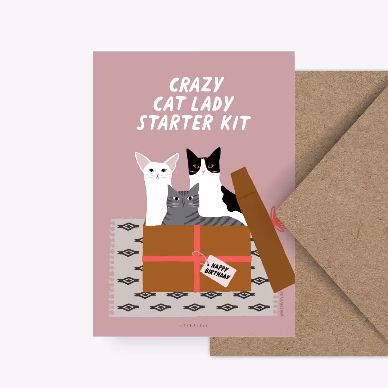 Bursdagskort - Crazy Cat Lady