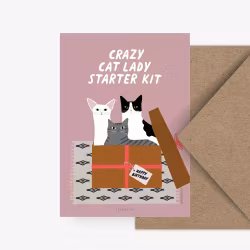 Bursdagskort - Crazy Cat Lady