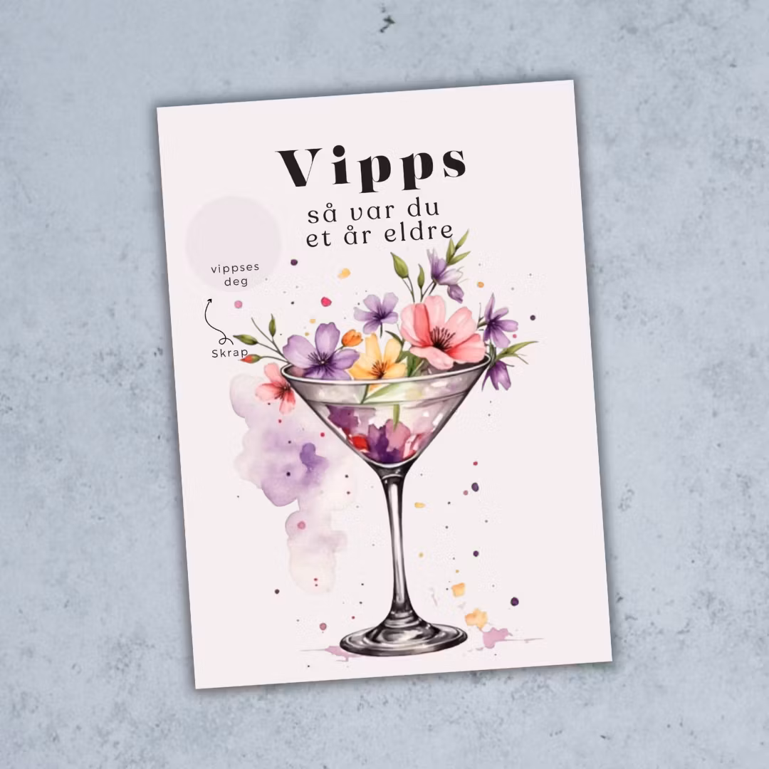 Vipps Bursdagskort - Martiniglass