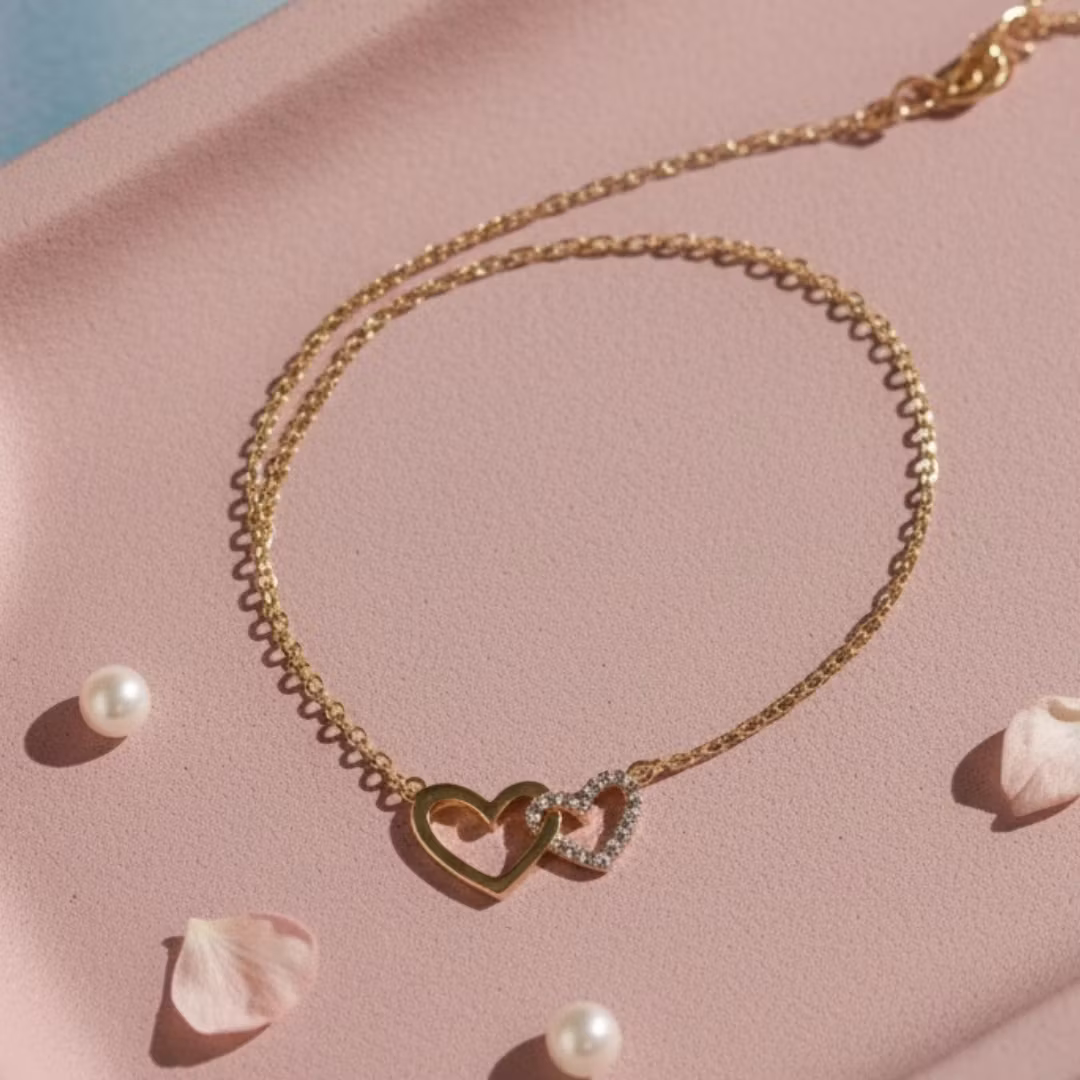 Everly Made - Linked Heart - Mamma - Gullkjede