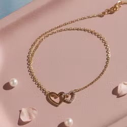 Everly Made - Linked Heart - Tante/Niece Gullkjede