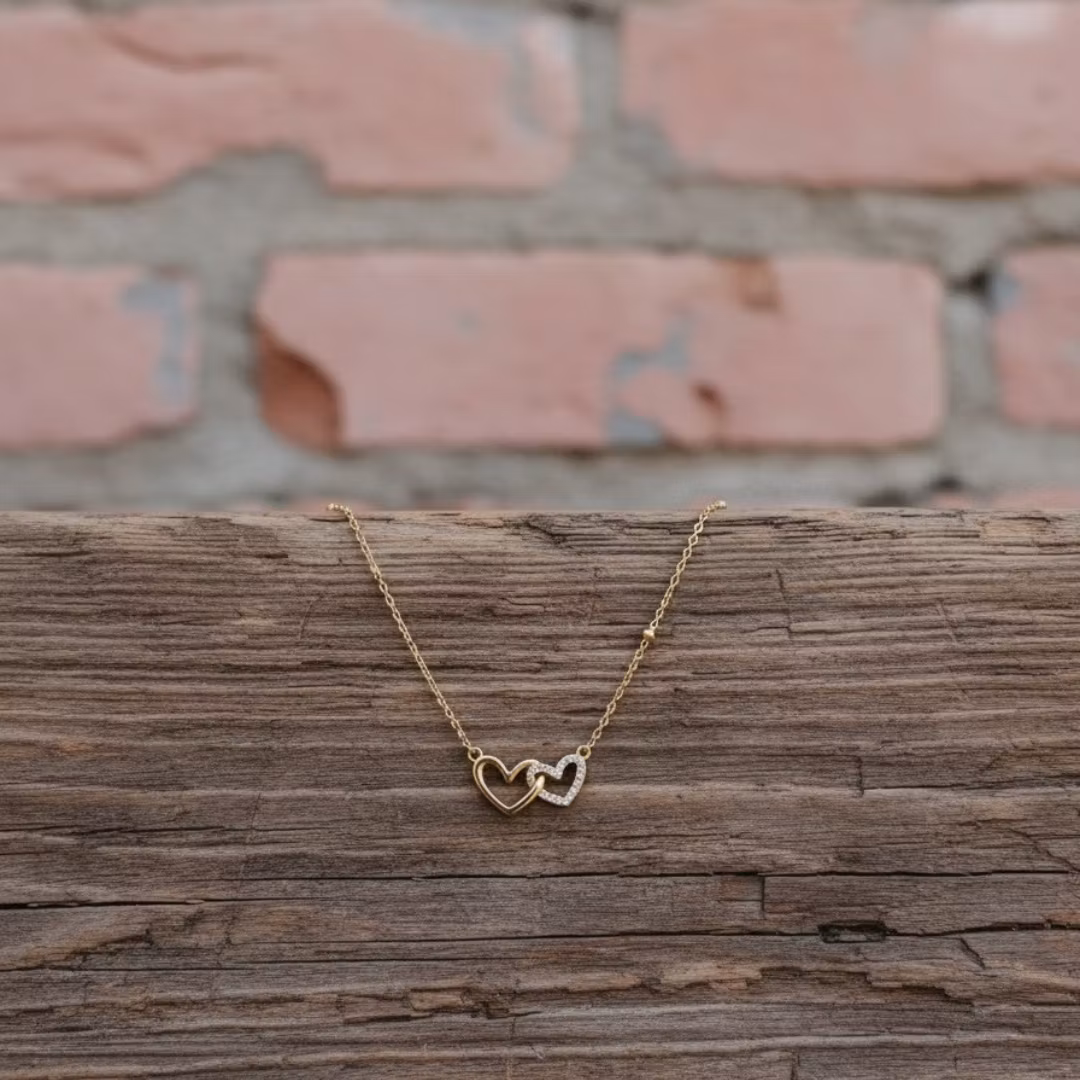 Everly Made - Linked Heart - Pappas Jente - Gullkjede