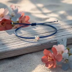 Parsley & Pepper - Friendship Bracelet - Silver Heart-  Blå