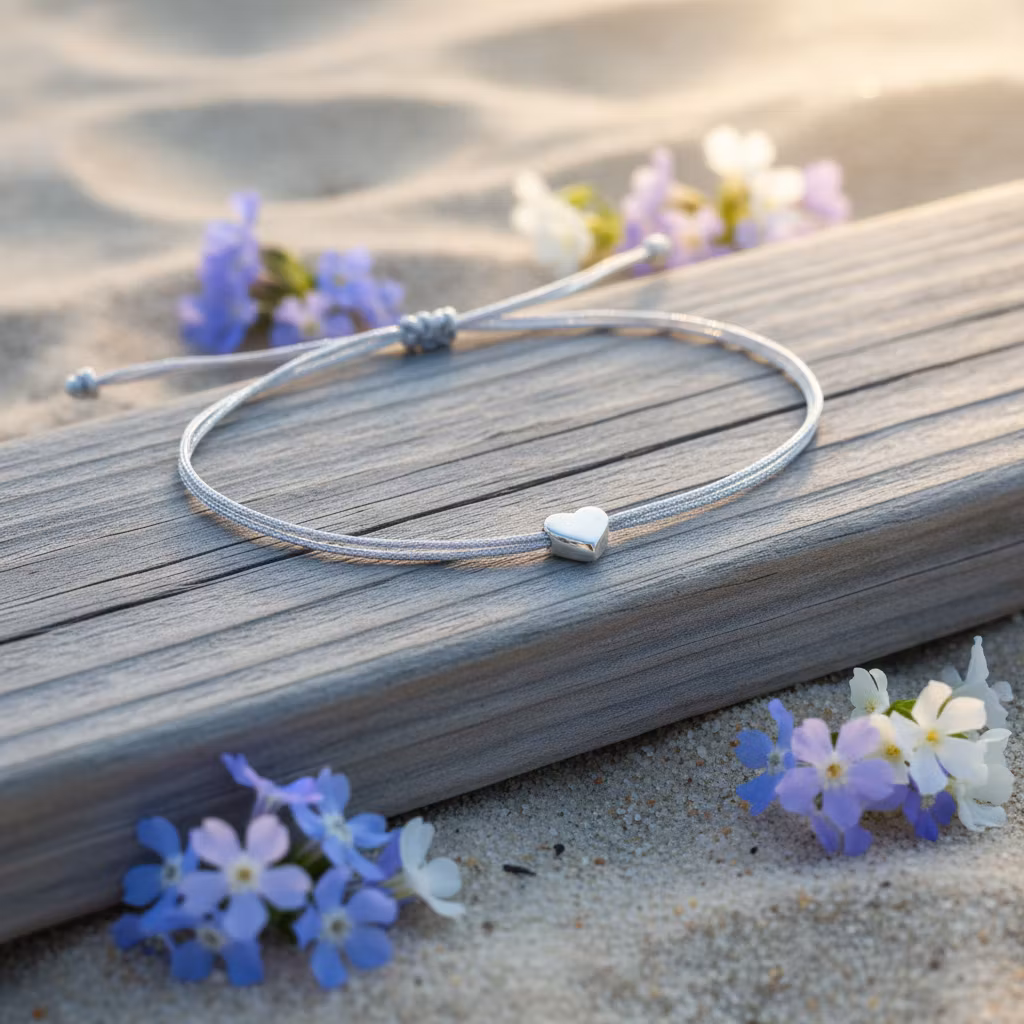 Parsley & Pepper - Friendship Bracelet - Silver Heart Grå