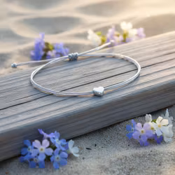 Parsley & Pepper - Friendship Bracelet - Silver Heart Grå