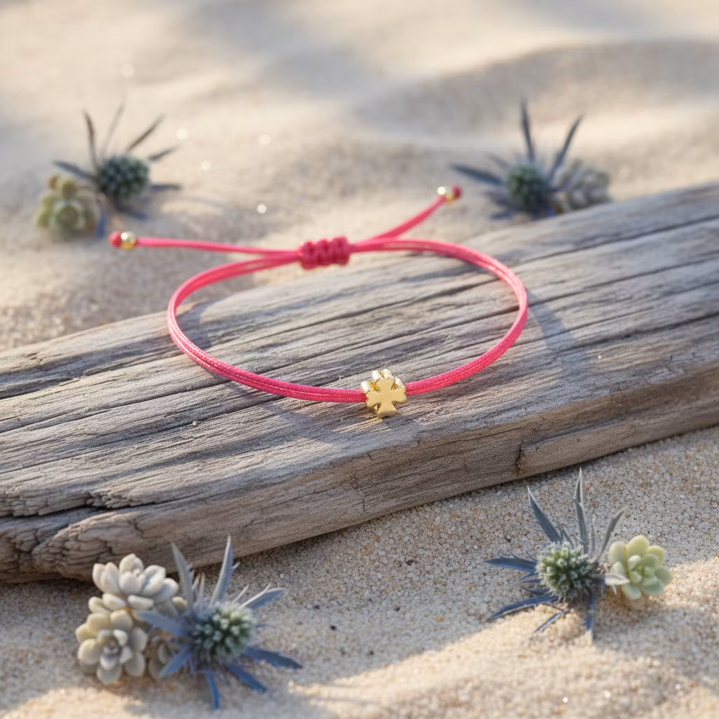 Parsley & Pepper - Lucky Charm Bracelet - Kløver - Mørk Rosa