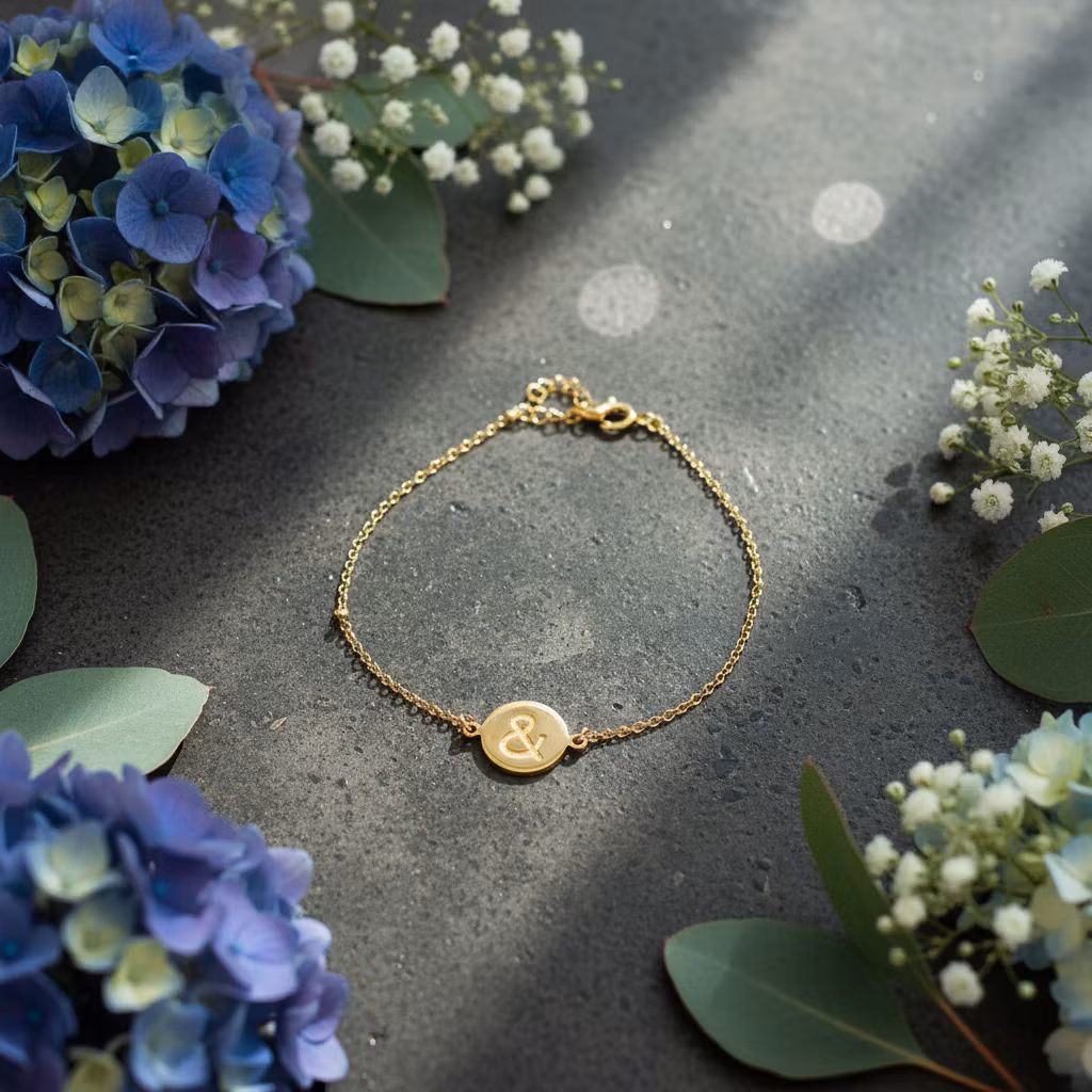 Bali Blis - & Symbol - Gullbelagt Armbånd