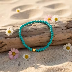 Glass Beads Stretch Bracelet - Turkis