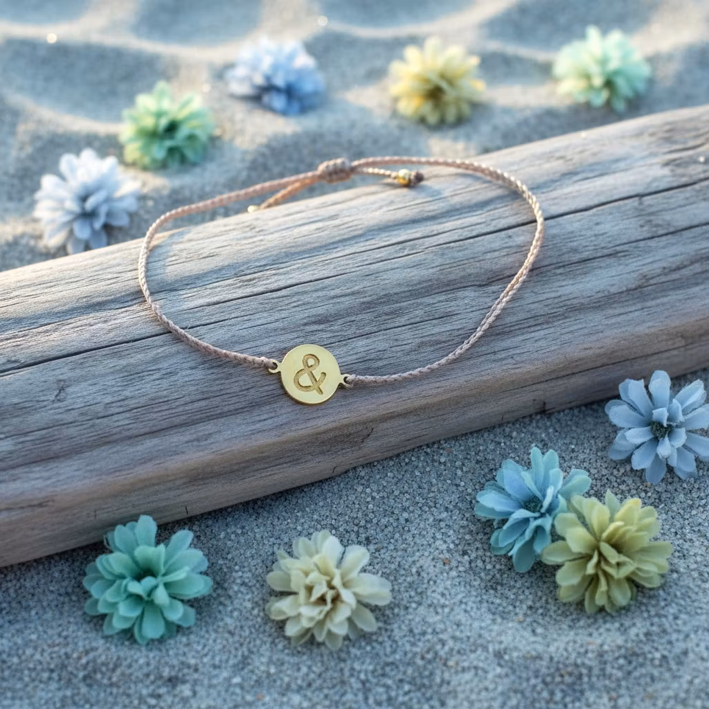 Bali Bliss Armbånd - Gammelrosa -  Gullbelagt & Symbol