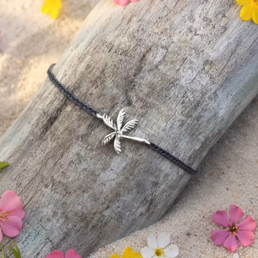 Bali Bliss Armbånd - Palme - Gråblå
