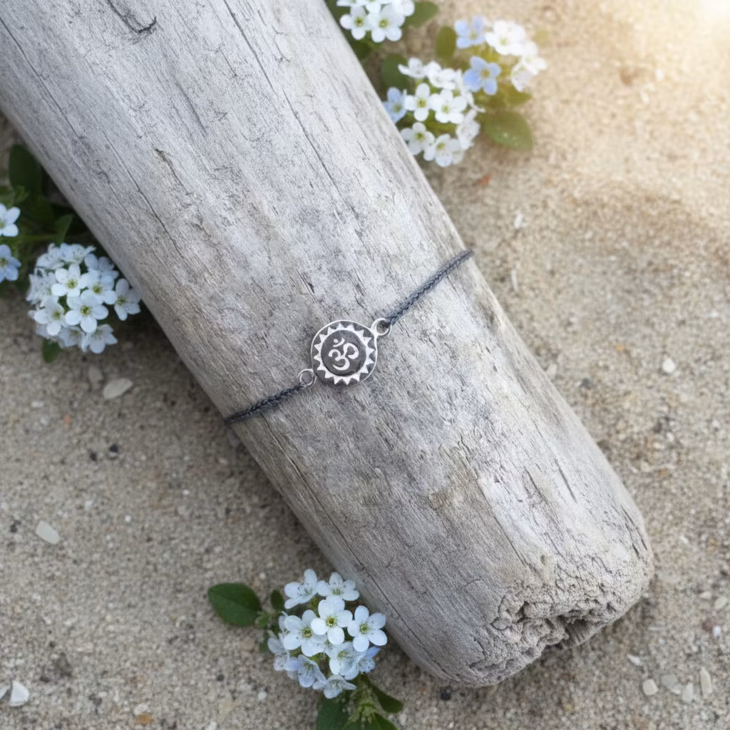 Bali Bliss Armbånd - Aum - Gråblå