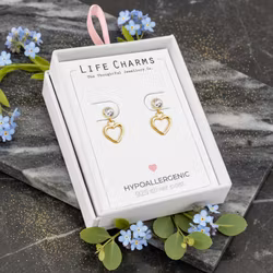 Life Charms - Gullbelagte hjerte øredobber