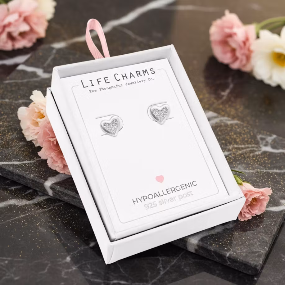 Life Charms - Hjerte Sølv øredobber