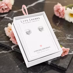 Life Charms - Hjerte Sølv øredobber