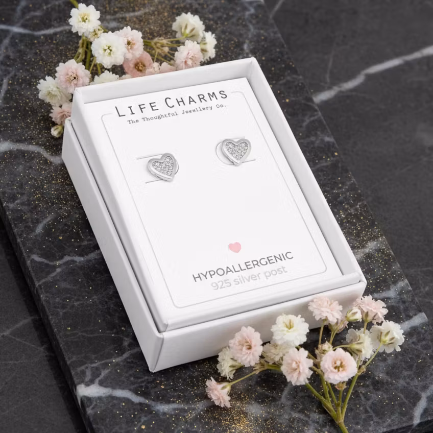 Life Charms - Hjerte Sølv øredobber