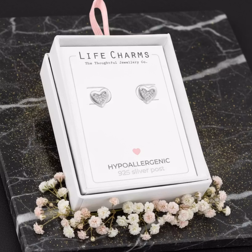 Life Charms - Hjerte Sølv øredobber