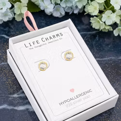 ´Life Charms - Crystal Gullbelagte Øredobber
