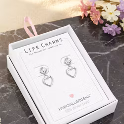 Life Charms - Hjerte Sølv øredobber