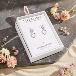 Life Charms - Hjerte Sølv øredobber