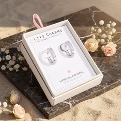 Life Charms - Circle Silver hoops