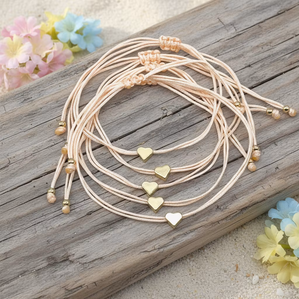 Parsley & Pepper - Friendship Bracelet - Heart -Peach
