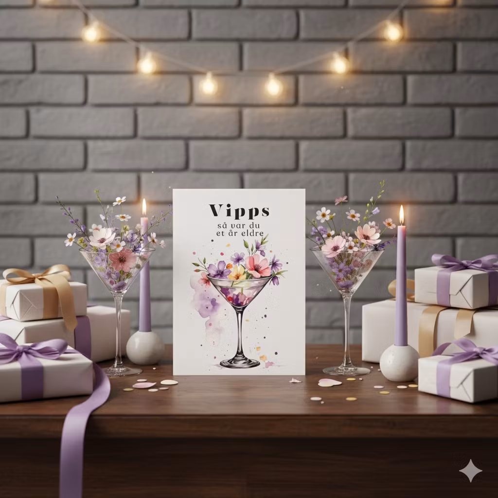Vipps Bursdagskort - Martiniglass