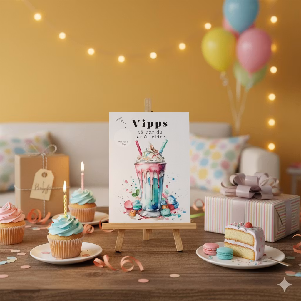 Vipps Bursdagskort - Milkshake