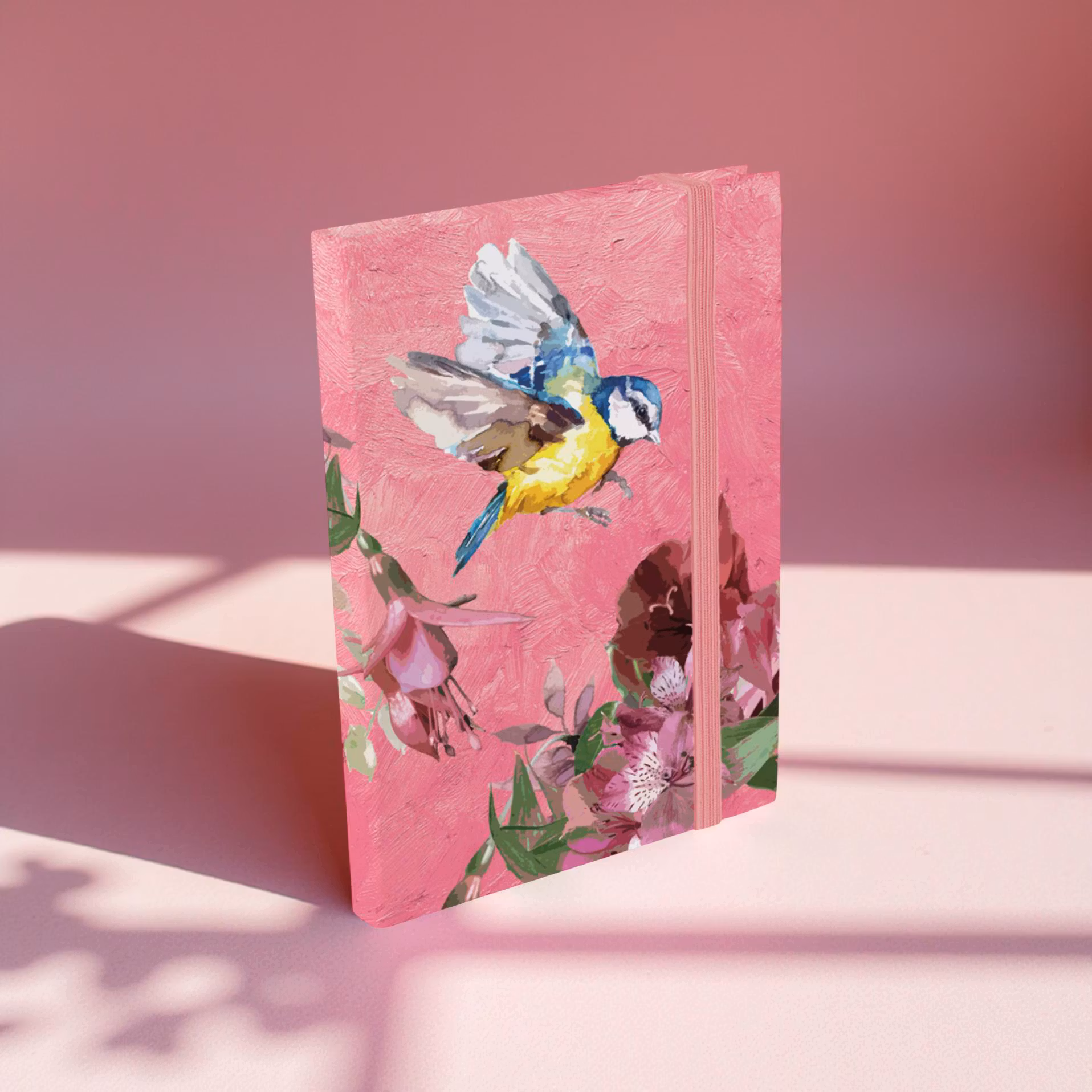 A6 Notatbok - Fugl og Blomster