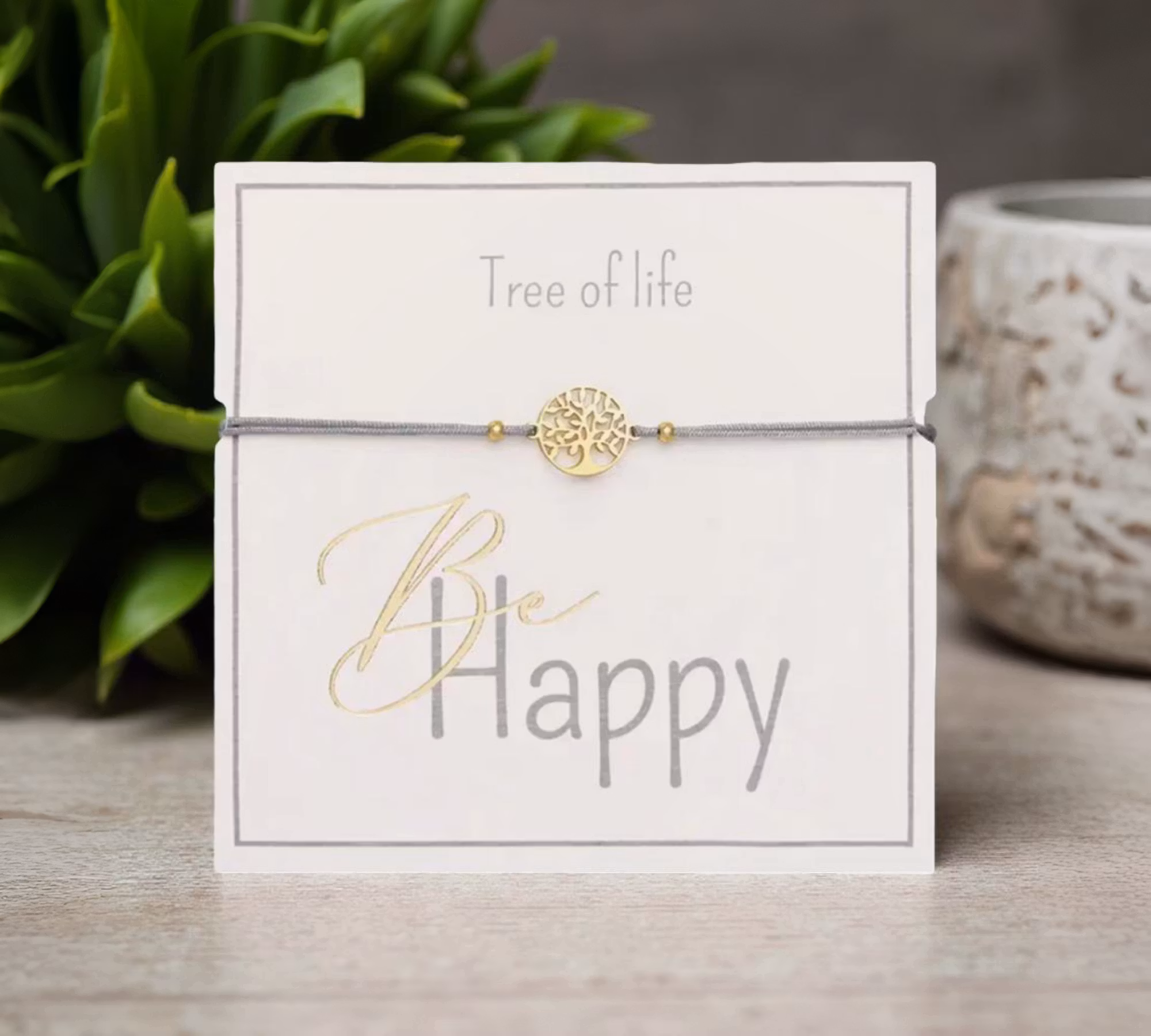 Crystals HCA Jewellery -  "Be Happy Bracelet" - Goldplated  Tree of Life