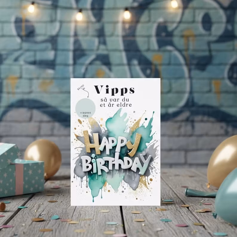 Vipps Bursdagskort - Happy Birthday