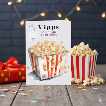 Vipps Bursdagskort - Popcorn