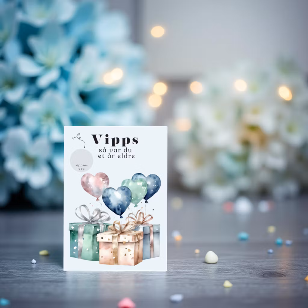 Vipps Bursdagskort - Hjerteballong