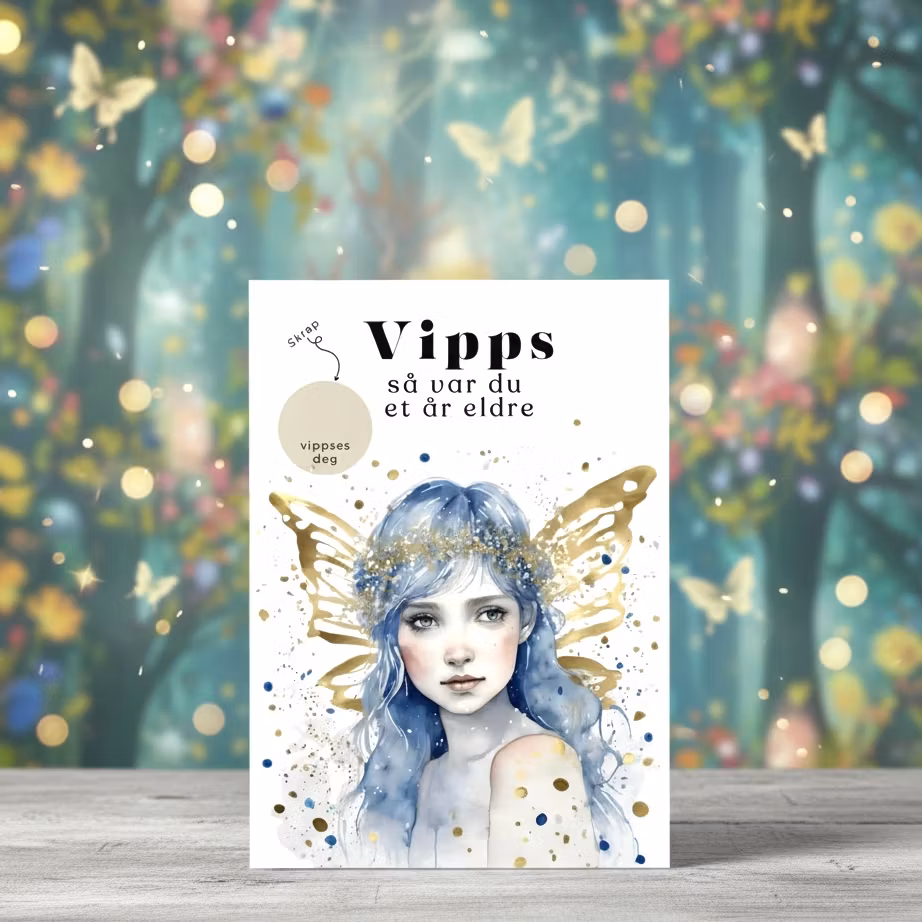 Vipps Bursdagskort - Gold Fairy