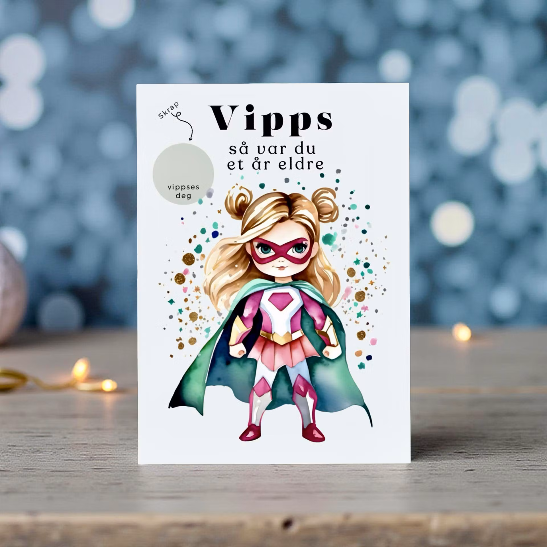 Vipps Bursdagskort - Super Hero Girl