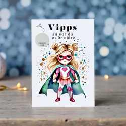 Vipps Bursdagskort - Super Hero Girl
