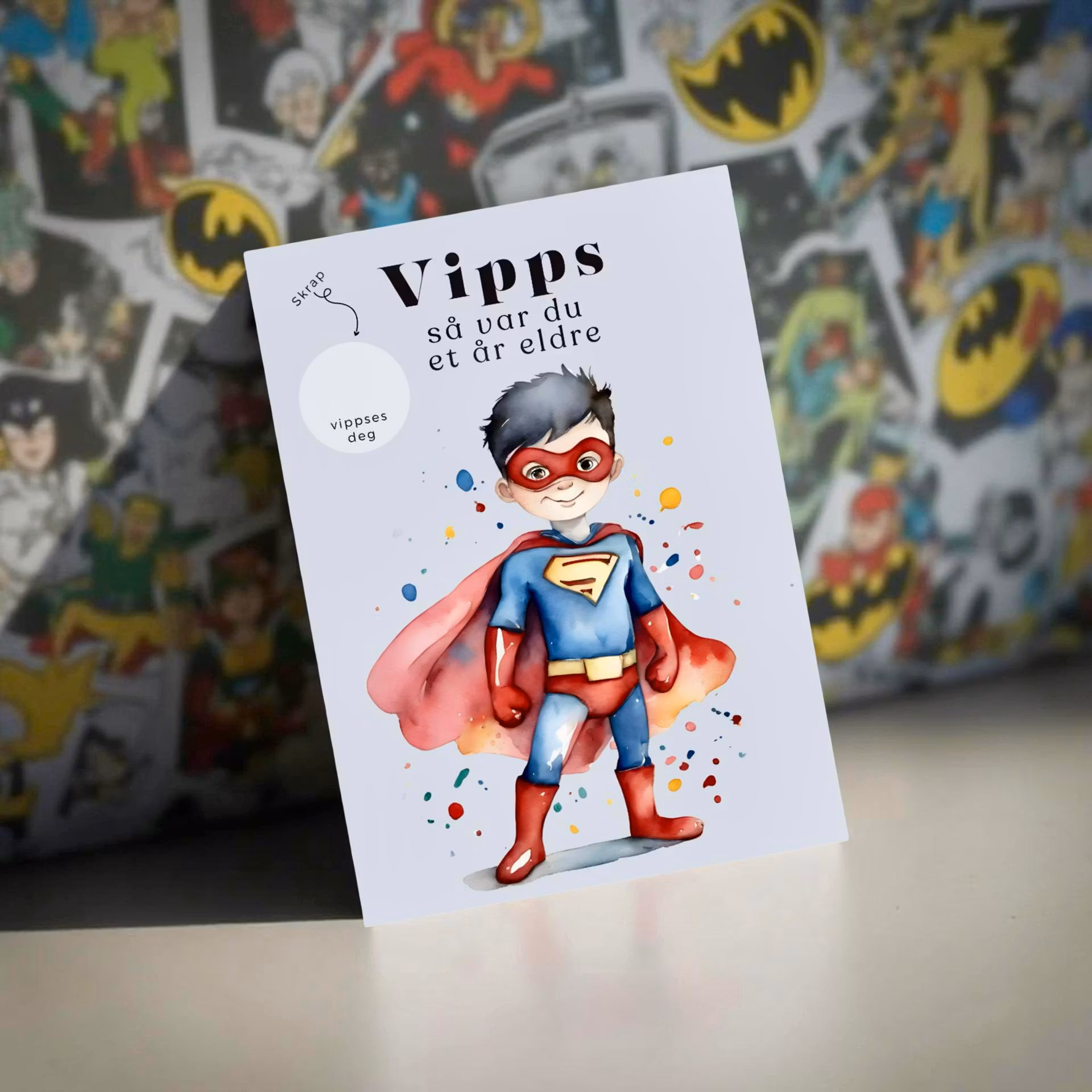 Vipps Bursdagskort - Superhero