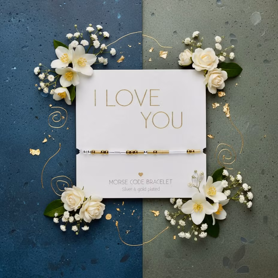 Crystals HCA Jewellery -  Morse Code Bracelet - "I Love You"