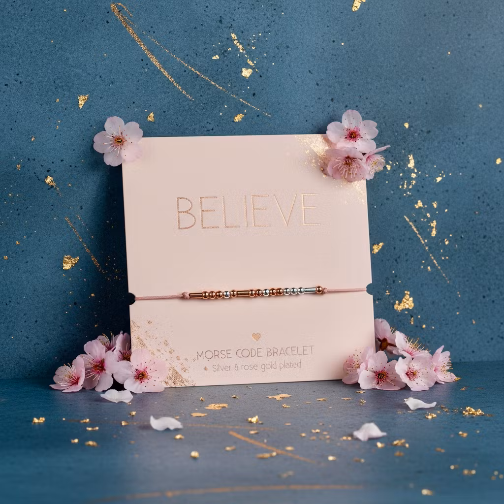 Crystals HCA Jewellery -  Morse Code Bracelet - "Believe"