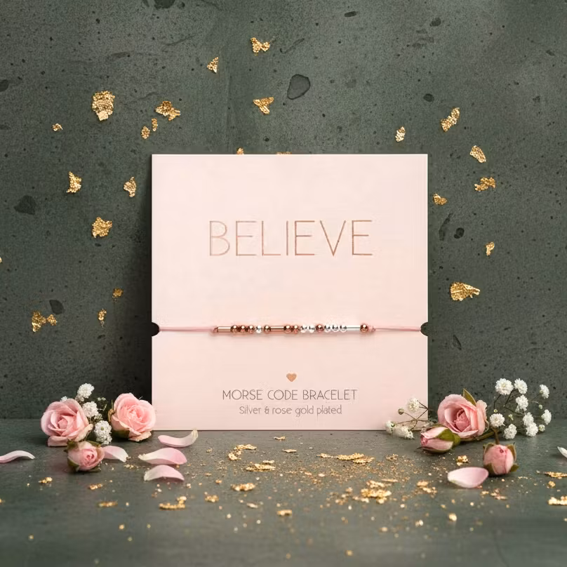 Crystals HCA Jewellery -  Morse Code Bracelet - "Believe"