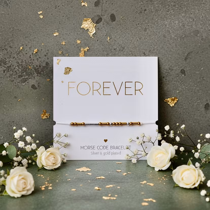 Crystals HCA Jewellery -  Morse Code Bracelet - "FOREVER"