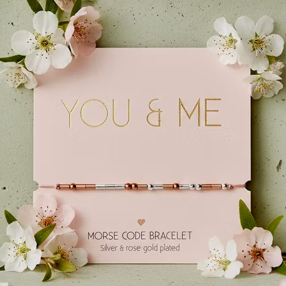 Crystals HCA Jewellery -  Morse Code Bracelet - "You & Me"