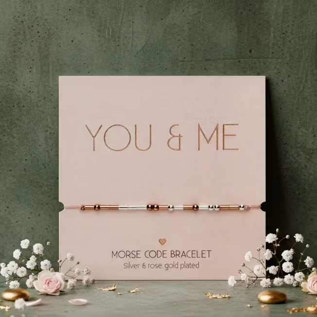 Crystals HCA Jewellery -  Morse Code Bracelet - "You & Me"
