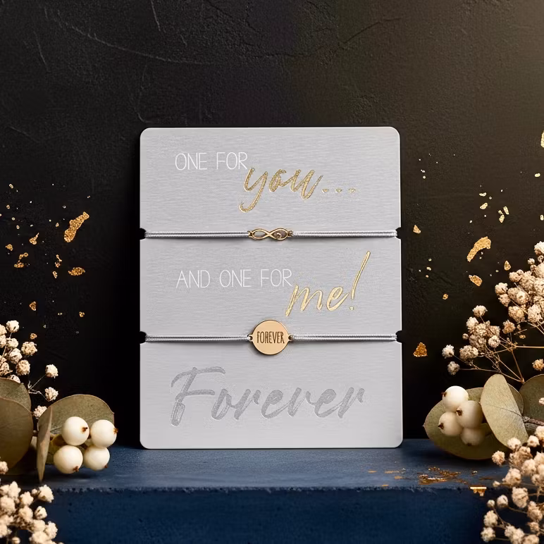 Crystals HCA Jewellery -  2pk One for You... Bracelet - "Forever" Rosegold