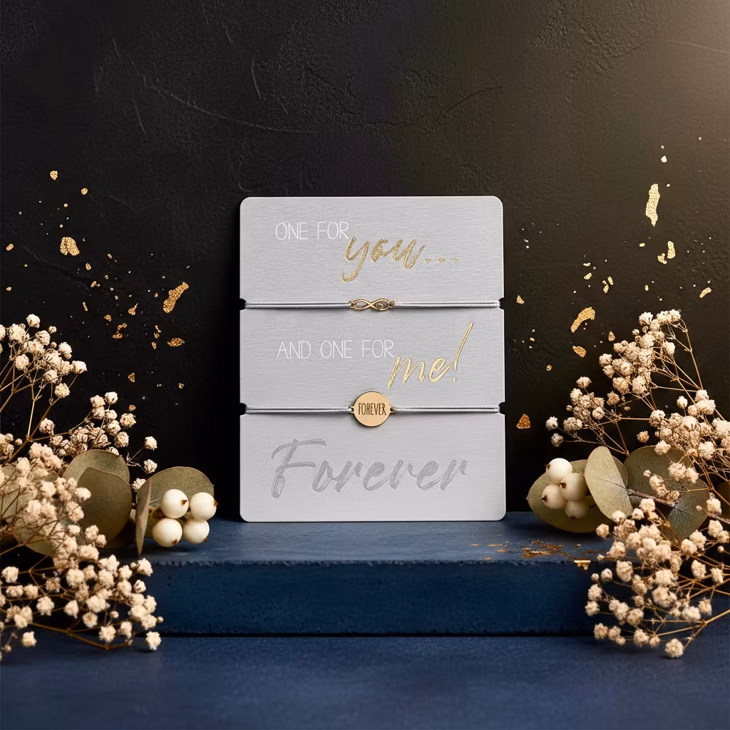 Crystals HCA Jewellery -  2pk One for You... Bracelet - "Forever" Rosegold