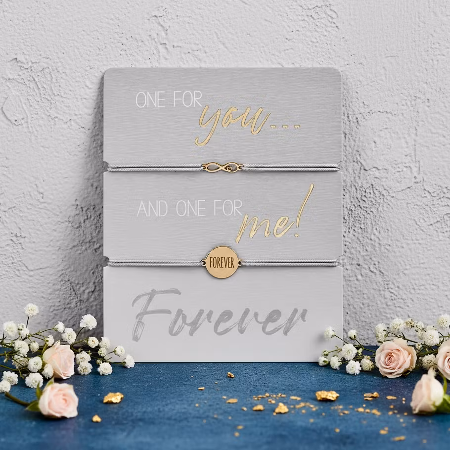 Crystals HCA Jewellery -  2pk One for You... Bracelet - "Forever" Rosegold
